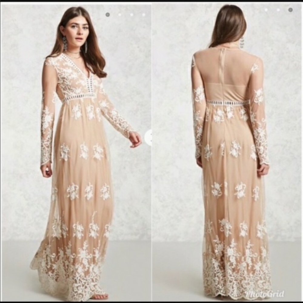 Forever 21 Woven Nude/Cream Dress